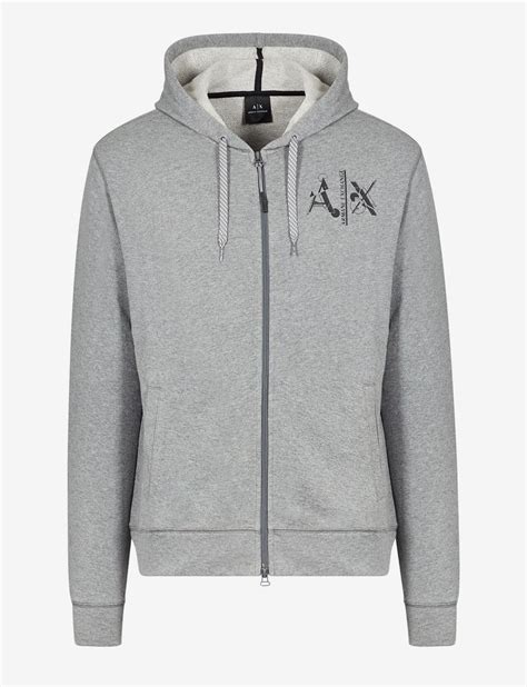 armani exchange zipped ax hoodie.